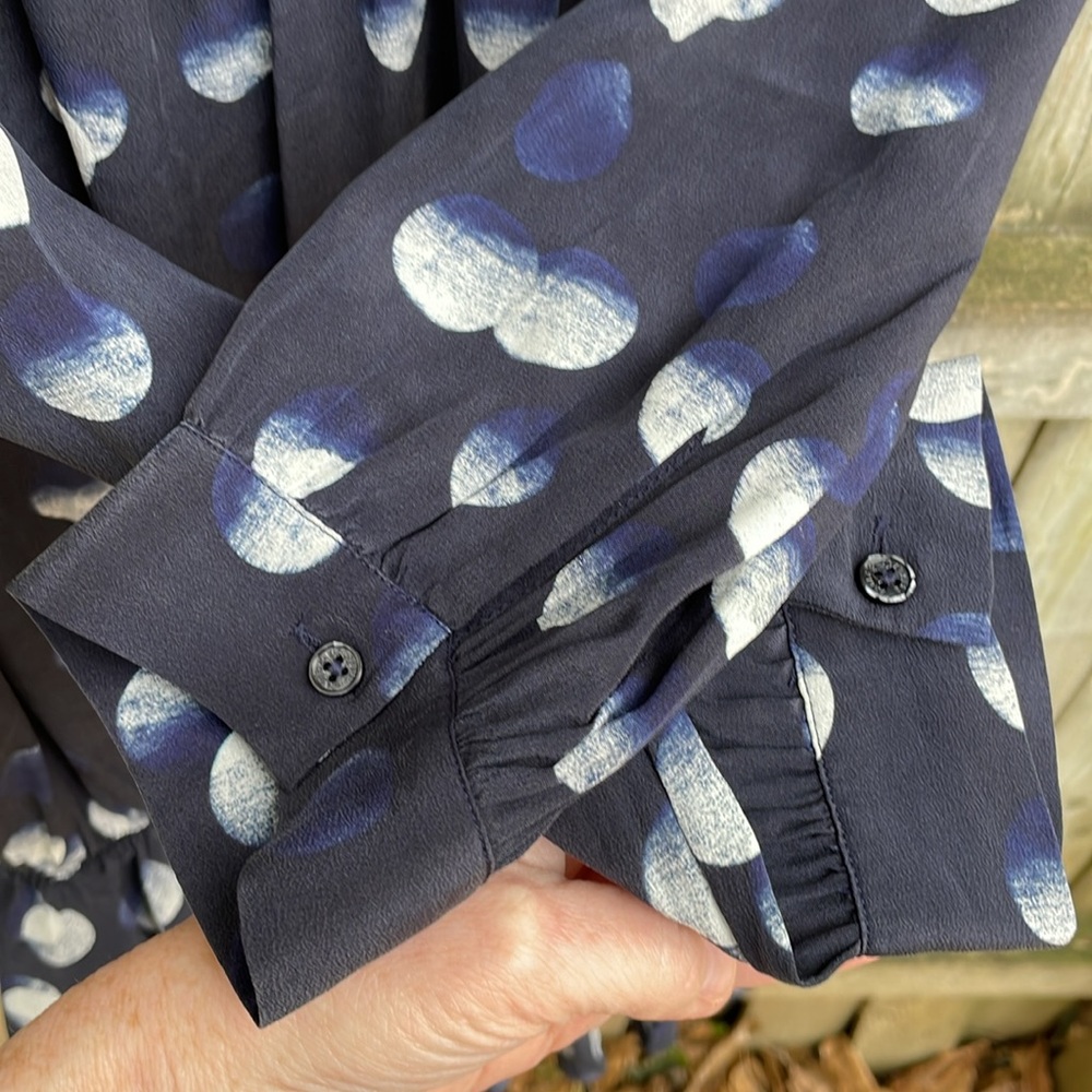 Zadig & Voltaire Rooka Dot Mini Silk Dress washable Marine XS - Picture 12 of 16